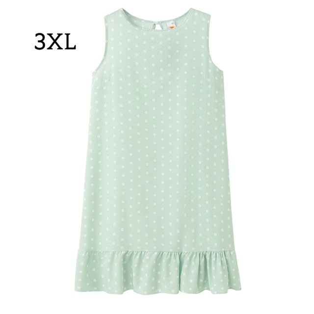 Vestido de mujer Vestido sin mangas con lunares Vestido sin mangas con volantes sueltos, Verde, 3L Advancent AP002113-30