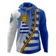 thumbnail image 3 of Ropa de primavera y otoño para hombre, sudaderas con capucha holgadas de gran tamaño con estampado 3D de la bandera uruguaya y el emblema nacional uruguayo para hombre, 3 of 5