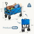 thumbnail image 2 of Gianna Foldable Utility Cart, Large Capacity Shopping Wagon Cart with Drink Holders for Outdoors, Dimension 33.27"D X 20.47"W X 29.53"H, Blue, 2 of 7