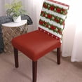 thumbnail image 3 of Chair Covers for Dining Room Set of 6,Christmas Poinsettia Flower Stretch Seat Protector Removable Washable Chairs Slipcovers for Kitchen Banquet Wedding Hotel,Winter Snowflake Botanical, 3 of 6