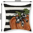 thumbnail image 6 of Fall Pillow Covers 16x16 Set of 2 Orange Pumpkin Maple Leaves Stripes Fall Decor Pillowcase Autumn Harvest Decorative Outdoor Throw Pillow Covers Linen Thanksgiving Cushion Case for Sofa Home, 6 of 6