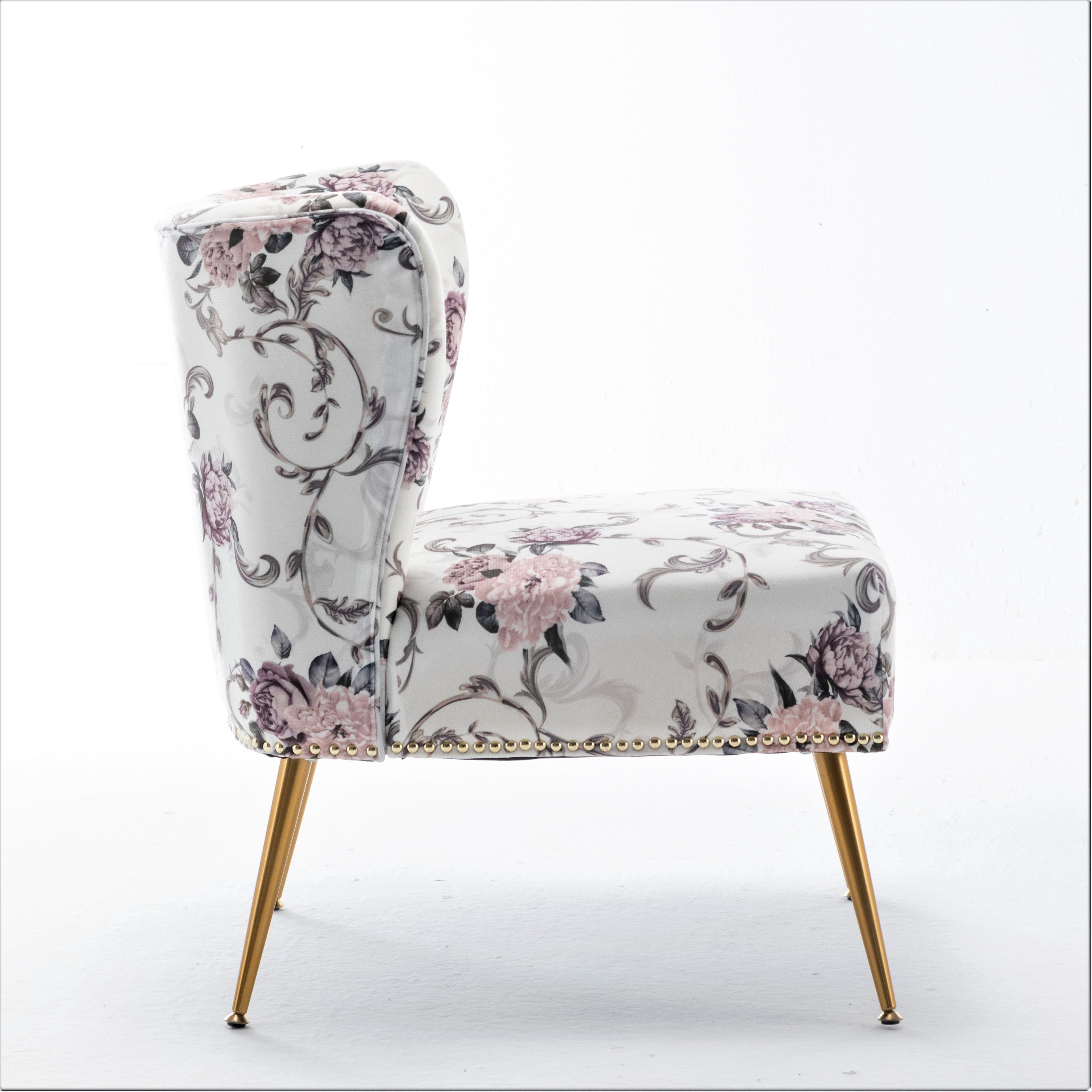 Uspridefurniture Friant 25"W Ivory Microfiber Upholstered Slipper Chair