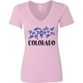 thumbnail image 3 of Inktastic Colorado Columbine Flowers Women's V-Neck T-Shirt, 3 of 5