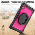 thumbnail image 4 of Case for Lenovo Tab M10 HD 2nd Gen 10.1 inch 2020, 360 Rotating Stand Handle Pencil Holder Shoulder Strap Heavy Duty Shockproof Cover, Rose PC, 4 of 7