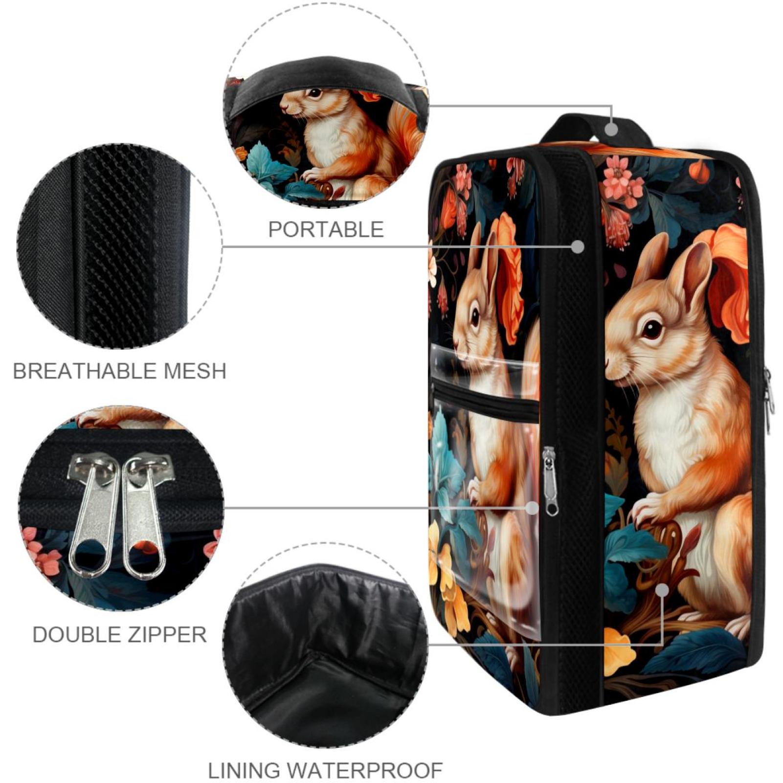 Squirrel Premium Polyester Shoe Organizer - Stylish Shoe Boxes for Neat Storage - 23x31cm/9x12in Size - Durable & Compact Solution