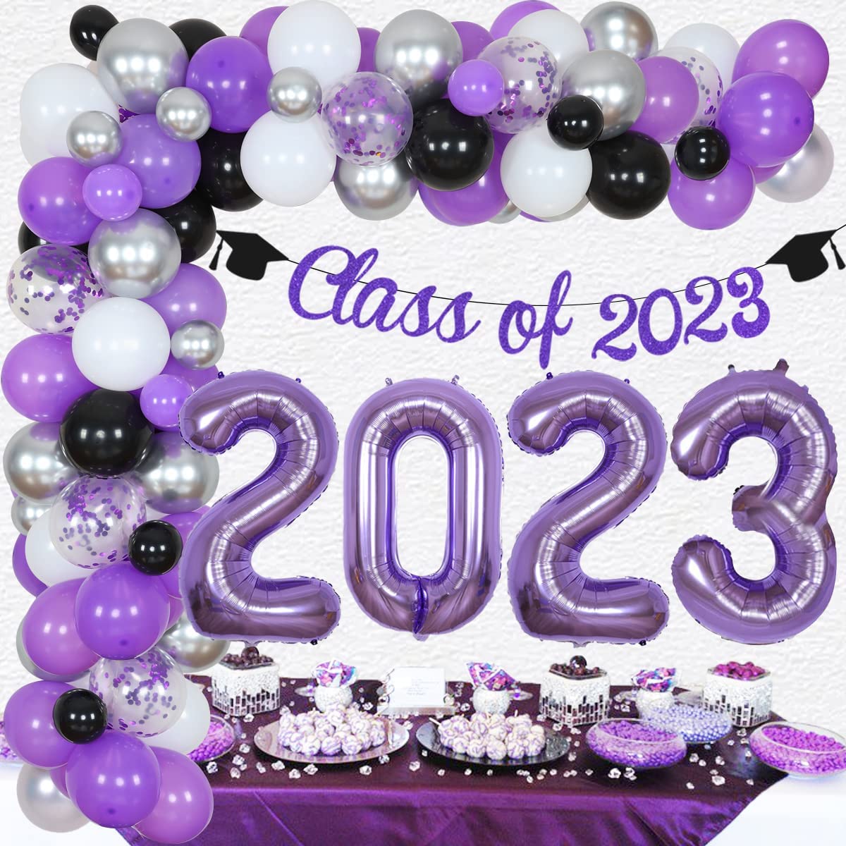 Deluxe Graduation Balloon Garland Kit Class of 2023, Graduation