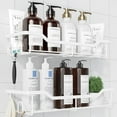 thumbnail image 1 of Shower Caddy Large - Adhesive Shower Organizer, Stainless Steel Shower Shelf for Inside Shower, No Drill Bathroom Organizers and Storage, Home Decor Accessories, 2 Pack, Black,Blanco, 1 of 15