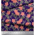 thumbnail image 3 of Soimoi Cotton Duck Fabric Leaves & Peony Floral Print Fabric by The Yard 56 Inch Wide, 3 of 3