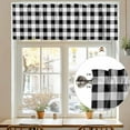 thumbnail image 7 of Black White Valances for Windows, 54 x 18in, Buffalo Plaid Rod Pocket Kitchen Valance Curtain Light Filtering Window Treatments for Living Room Bedroom, 1 Panel, 7 of 7
