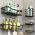 thumbnail image 1 of Innovador organizador de ducha sin taladros, organizadores de baño adhesivos de acero inoxidable resistentes, gran capacidad, fácil instalación, resistente y duradero para el hogar y la cocina, color, 1 of 7