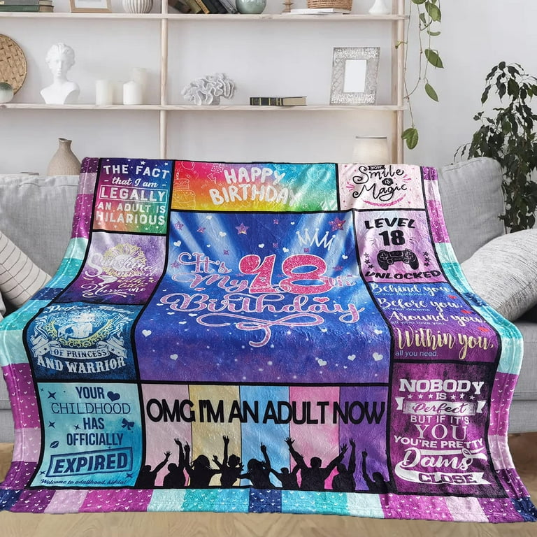 RooRuns Gifts for 13 Year Old Girls Blanket - 13th Birthday Gifts for Girls  - 13 Year Old Girl Birthday Gift Ideas - 13th Birthday Gift Ideas Throw  Blankets 