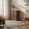 thumbnail image 5 of BEDEEP Storage Cabinet with Doors & Shelves, Modular Fluted Accent Arched Cabinet, Small Sideboard Buffet Coffee Bar Kitchen Pantry Cabinet, Media Console Credenza for Living Room, Bedroom, Walnut, 5 of 13