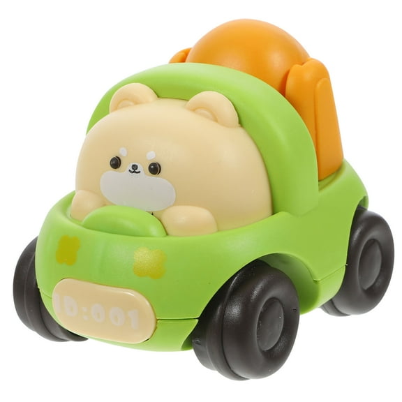 Green Plastic Inertial Drive Car Toy for Kids Adorable Cartoon Design Great Gift 6.5 x 3.2 Inches