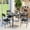 Black, variant on Dining Table Set for 4, Lofka 5-Piece Modern Metal & Wooden Kitchen Table with 4 Chairs, Black