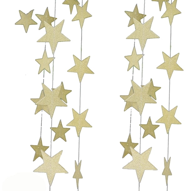 Bewildely 1 Juego de dibujo de papel, apariencia exquisita a la moda, hermosa superficie lisa distintiva, joyería de estrella de cinco puntas Kits de decoración para fiestas Oro Bewildely HA059169-01