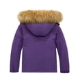 thumbnail image 3 of ZSHOW Girls' Waterproof Fleece Lined Raincoat Windproof Hooded Ski Jacket(Dark Purple,6-7), 3 of 7