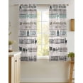 thumbnail image 4 of Retro Farm Animals Sheer Curtains 39 Inch Length 2 Panels Set for Living Room/Bedroom, Country Cow Pig Chicken Teal Wooden Kitchen Curtains Grommet Semi-Sheer Curtains Window Treatments 27.5"x39"x2, 4 of 7