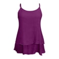 thumbnail image 5 of YMNXA Women's Layered Camisole Sleeveless Adjustable Spaghetti Strap Solid Color Comfortable Elegant Tank Top For Casual Daily Wear,Rd2,S, 5 of 5