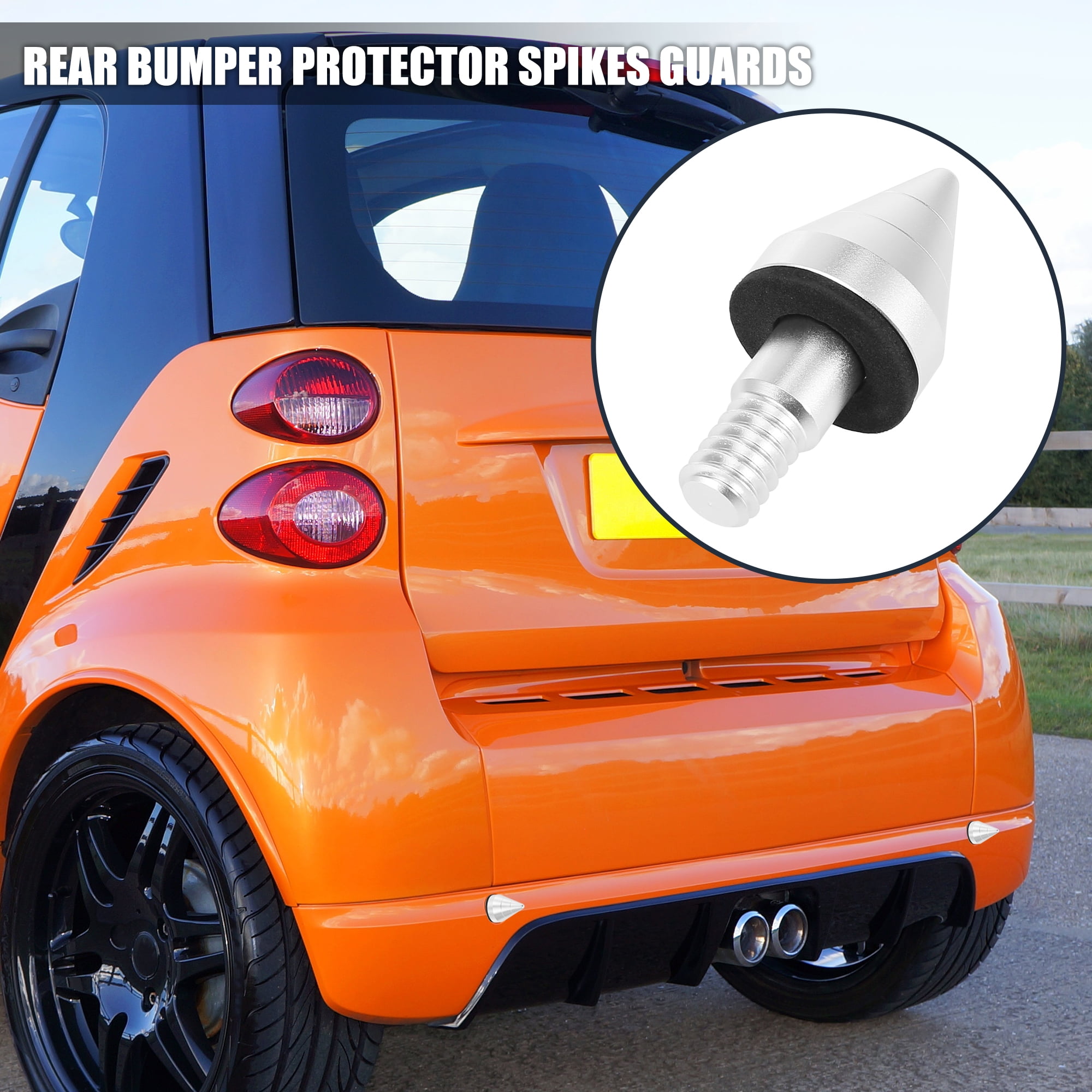 For Mercedes Benz Smart Car Silver Tail Rear Bumper Guard Protector Spikes Nail