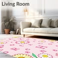 thumbnail image 2 of ODIKA 6'x9' Machine Washable Non-Slip Area Rug, Whimsical Daisy Alphabet Blossom with Playful Letters High Traffic Rug with Pad, Pink, 686427, 2 of 8