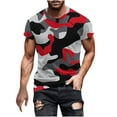 thumbnail image 2 of NaWent Men's T Shirts Casual Camo Printed Lightweight Quick Dry Plus Size Crewneck Short Sleeve Military Hunting Tees Red 10(XL), 2 of 5
