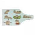 thumbnail image 1 of Sloth Cutting Board, Animal Cartoon Character Different Situations Emotions Funny Scared Cool, Decorative Tempered Glass Cutting and Serving Board, Wine Bottle Shape, Pale Brown Green, by Ambesonne, 1 of 1