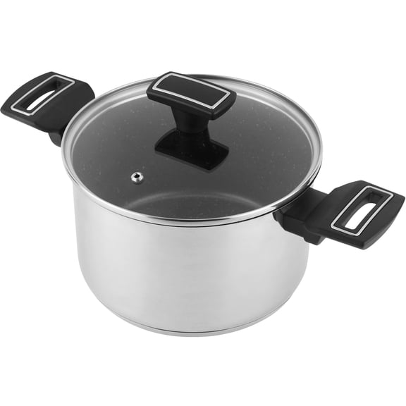 Magefesa Onix 7.9-Inch Stainless Steel Stockpot with Lid, 3.9 Qt