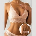 thumbnail image 2 of Womens Lace Lingerie Bra, Soft Deep V Push up Brassieres, Comfortable No Underwire Support Lingeries, 2 of 7