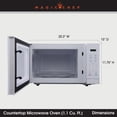 thumbnail image 2 of Magic Chef - Horno de microondas compacto para encimera, 1000 vatios, blanco, 1.1 Cu. Aparato de cocina digital con un solo toque, cerradura para niños, temporizador, recalentamiento, descongelación y, 2 of 5