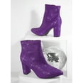 thumbnail image 1 of Rhinestone Pointy Toe Block Heel Booties, 1 of 4
