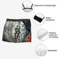thumbnail image 3 of Sikiie Moon Flower White Owl Print Men's Boxer Briefs, Elastic Waistband Boxer Briefs Leggings-Small, 3 of 5