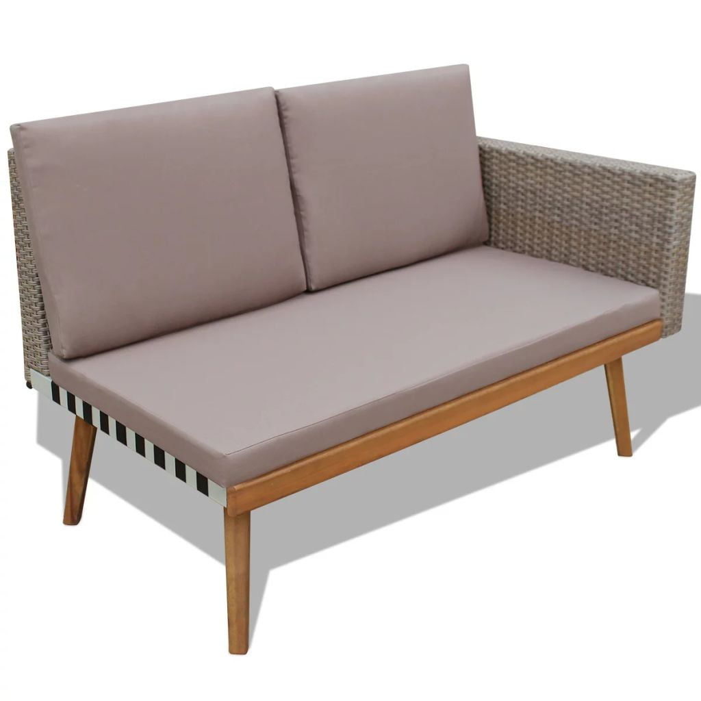 Kepooman Outdoor Patio Rattan Dining Sectional Sofa Set with Table, Grey Kepooman Outdoor Patio Rattan Dining Sectional Sofa Set with Table, Grey