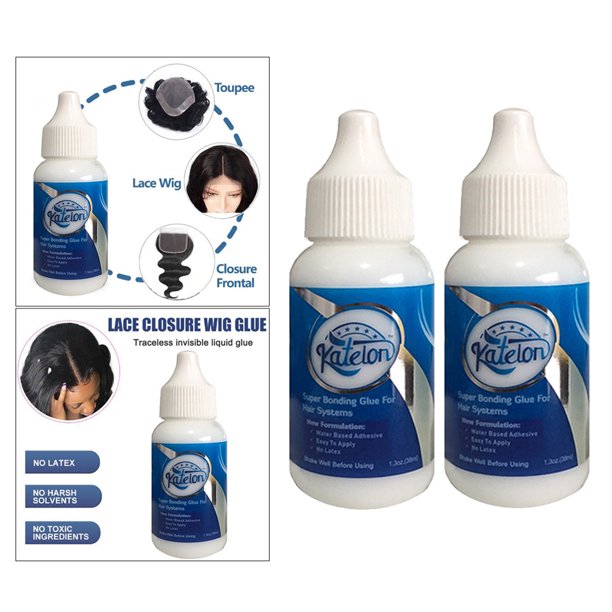 2x Adhesivo de reemplazo de cabello - 1.3 - Pegamento de invisible: Control de humedad - Fijación fuerte para postizo de encaje, pe Yinane peluca peluca de encaje frontal con pegamento