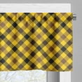 thumbnail image 5 of Ambesonne Yellow Brown Valance & Curtain, Striped Square Check, 55"x30", Mustard Umber, 5 of 7