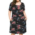 thumbnail image 2 of a.Jesdani Women's Plus Size Summer Dresses Casual Short Sleeve Pleated Dress L-4X, 2 of 7