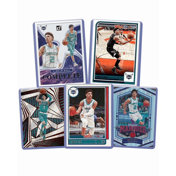 LaMelo Ball Cards (5) ASSORTED NBA Basketball Trading Cards - Perfect for any collector or gift