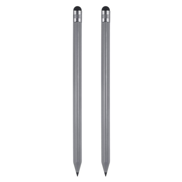 Unique Bargains 2pcs 2 en 1 Stylos à Écran Tactile Stylet Résistif avec des Pointes Capacitives de Résistance, Gris