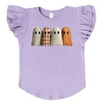 thumbnail image 2 of Four Ghosts Shadow Quilted Printed - Flutter Sleeve Graphic T-Shirt, 2 of 11