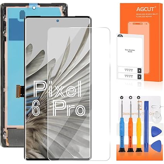 OLED Screen Replacement for Google Pixel 6 Pro Digitizer Touch Assembly Display with Frame (with Fingerprint Function) (Black)