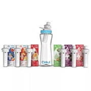 Cirkul 22oz Plastic Water Bottle Starter Kit With Blue Lid + 6 Flavor Cartridges