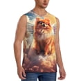 thumbnail image 2 of Bixox Men's Cute Cloud Pomeranian Printed Shirt Sleeveless Fitness Tank Top-3X-Large, 2 of 5