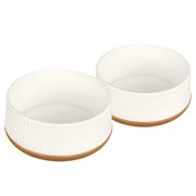 Harry Barker Plastic Modern Dog Bowls, White, Small, 2 Pack