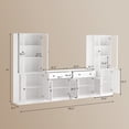 thumbnail image 2 of RichYa 4-Piece TV Stand for TVs up to 60”,Entertainment Center with Bookshelves for TVs,TV Stand Cabinets with 2 Drawers for Living Room,White, 2 of 9