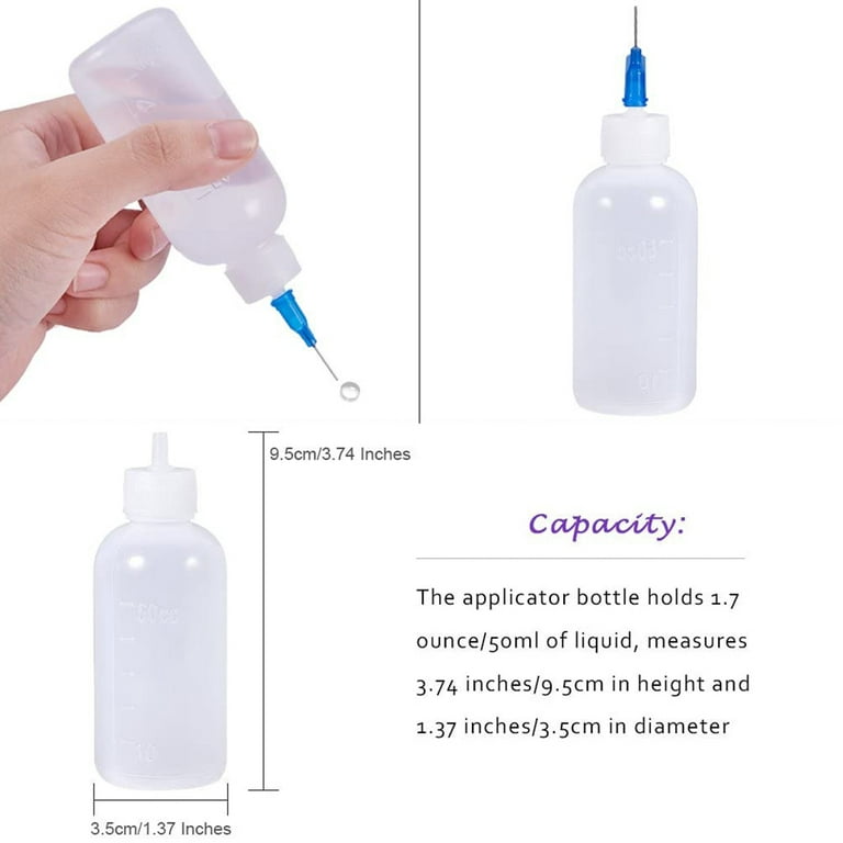 23Pack Precision Tip Applicator Bottle Translucent Glue Bottles Multicolor Lid, for Alcohol Ink Craft Acrylic Painting
