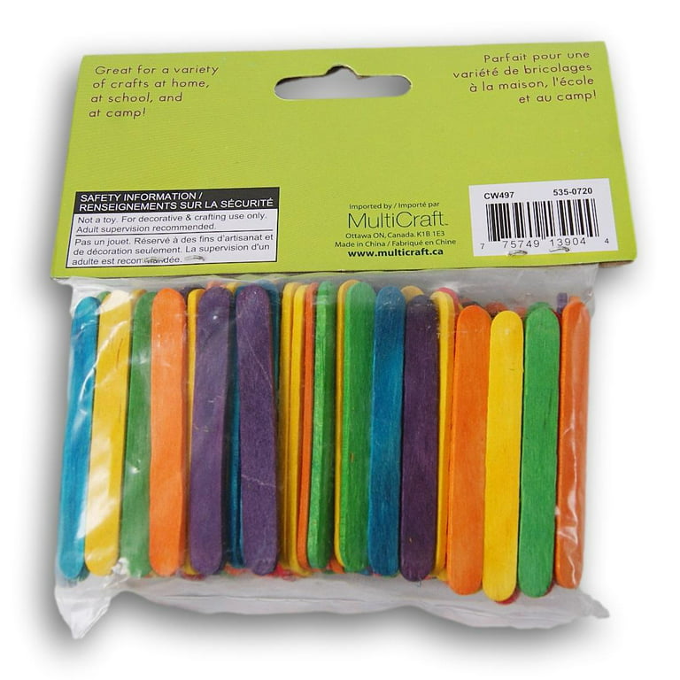 Multicraft Krafty Kids Natural Popsicle Sticks, 100-Pack