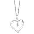 thumbnail image 3 of JewelStop Sterling Silver Diamond 0.04ct Heart Love Valentine Charm Pendant Necklace 18", 3 of 7