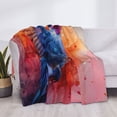 thumbnail image 2 of Vsdgher Vibrant Hummingbird Watercolor Art Pattern Fleece Throw Blanket, Horizontal Fleece Bedding Home Decor for Couch & Bed All Season Use -50"x40", 2 of 3