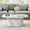 White, variant on Oval Coffee Table, Modern Faux Marble Wood Coffee Table, Fluted Small Center Table Easy Assembly for Living Room, White