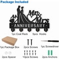 thumbnail image 3 of Wood Wedding Love Key Hook Wall Mounted Mr Mrs Love Anniversary Key Holder 11.8×7.9inch Bride and Groom Key Hanger 5 Alloy Hooks for DIY Wedding Gifts Entryway Bedroom Living Room Home Decor, 3 of 9