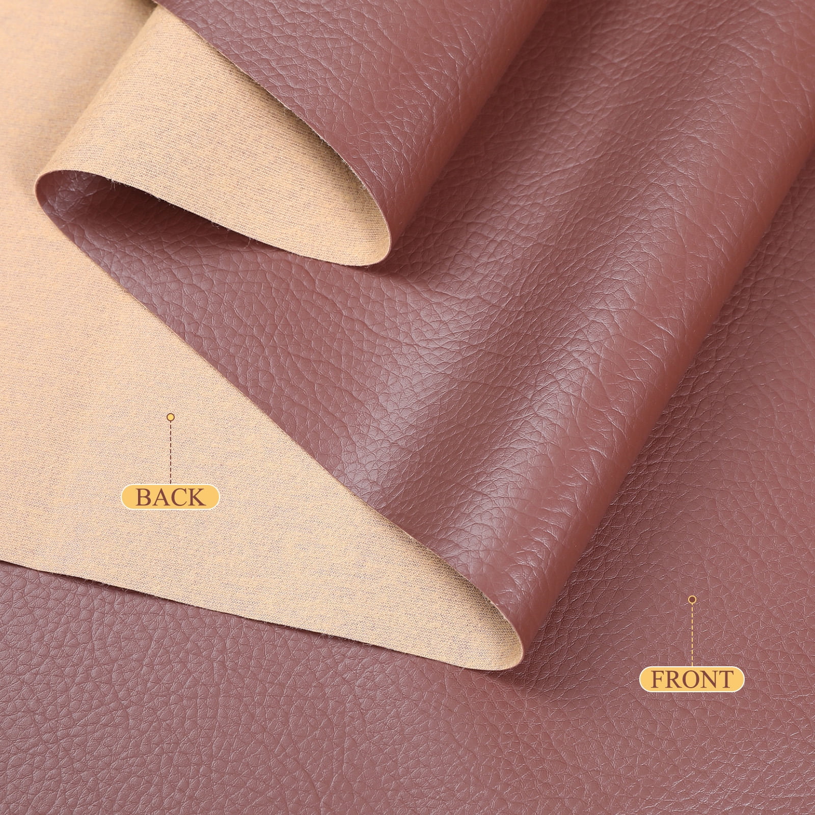 ANMINY Litchi Pattern Faux Leather Fabric, 1 Yard, 55in Wide Upholstery Leather for Headboard, Wall Decor, Sofa, Crafts, Sewing, Wallets, Handbags